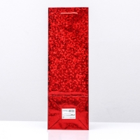 Новый год. Пакет подарочный, новогодний под бутылку фольгированный, "Красный" 35 Х 12 Х 9 см. Новый год. Пакет подарочный, новогодний под бутылку фольгированный, "Красный" 35 Х 12 Х 9 см.