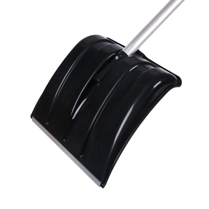 Лопата пластиковая, ковш 380 &times; 380 мм, морозостойкая, с алюминиевой планкой, алюминиевый черенок, &laquo;Снеговик&raquo;, МИКС