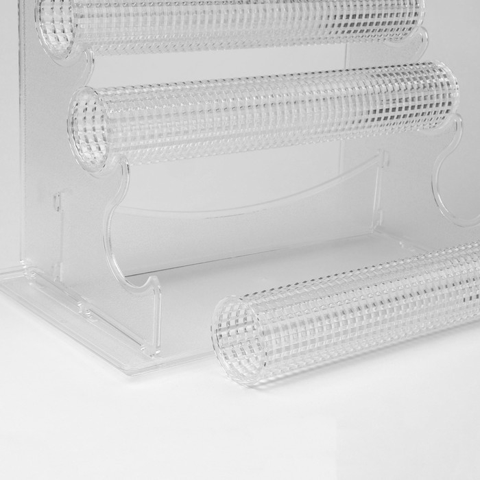 Подставка для часов, браслетов, , 3 ролика, 32&times;17&times;22 см, d=4,5 см, цвет прозрачный