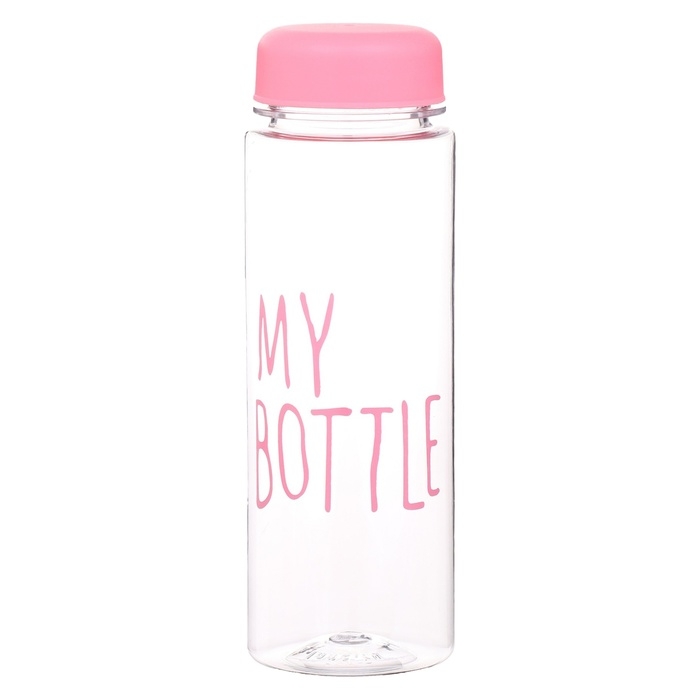 Бутылка для воды, 500 мл, My bottle, 19.5 х 6 см, чехол в комплекте, розовая