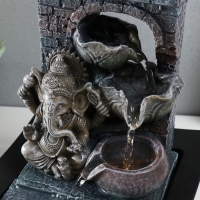 Фонтан настольный от сети, подсветка "Ганеша у каменного фонтана" серый 20,5х20,5х26 см Фонтан настольный от сети, подсветка "Ганеша у каменного фонтана" серый 20,5х20,5х26 см