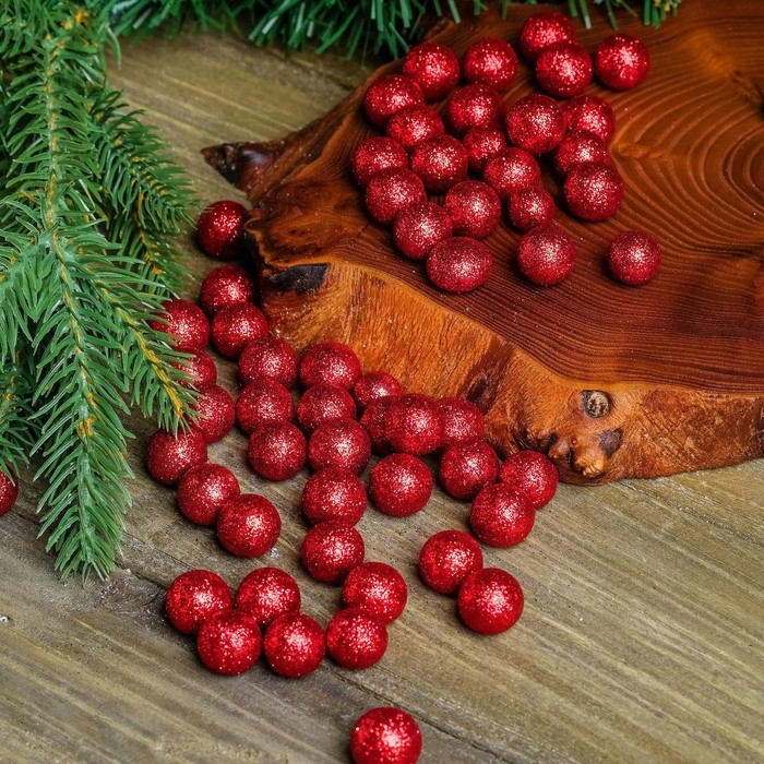 Фигурка для поделок и декора &laquo;Шар&raquo;, набор 55 шт., размер 1 шт: 0,5 &mdash; 1 см, цвет красный