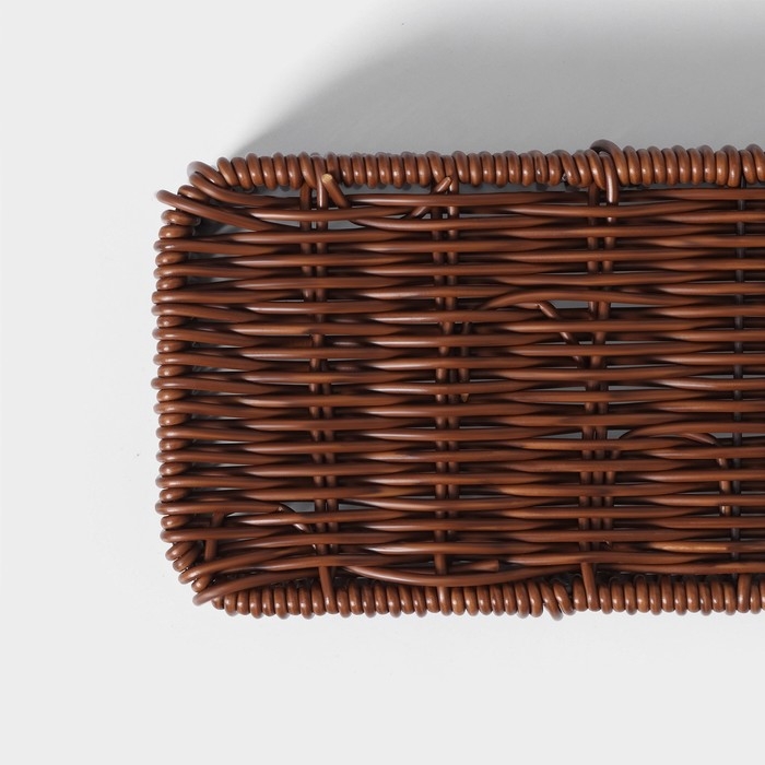 Корзинка для подачи Доляна «Огайо» 27×10×5 см, прямоугольная, цвет коричневый Корзинка для подачи Доляна «Огайо» 27×10×5 см, прямоугольная, цвет коричневый