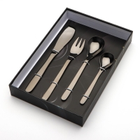 Столовые приборы из нержавеющей стали Magistro Aqua, 4 предмета, цвет чёрный Столовые приборы из нержавеющей стали Magistro Aqua, 4 предмета, цвет чёрный