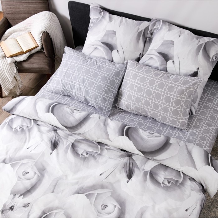 Постельное бельё Евро Luisa de Rizzo Розы 200х215 см, 240х215 см, 70х70 см 2шт, поплин 110гр хл100% Постельное бельё Евро Luisa de Rizzo Розы 200х215 см, 240х215 см, 70х70 см 2шт, поплин 110гр хл100%