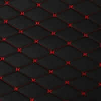 Обшивка салона авто 100&times;160&times;0,7 см, кожзам/поролон, ромб, красная строчка