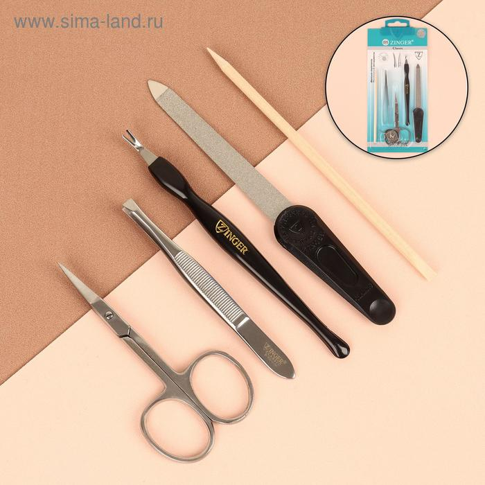 Набор маникюрный, 5 предметов, на блистере, цвет чёрный/серебристый/бежевый, SIS-57 Набор маникюрный, 5 предметов, на блистере, цвет чёрный/серебристый/бежевый, SIS-57