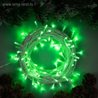 Гирлянда «Нить» 10 м, IP44, УМС, белая нить, 100 LED, свечение зелёное, 8 режимов, 24 В Гирлянда «Нить» 10 м, IP44, УМС, белая нить, 100 LED, свечение зелёное, 8 режимов, 24 В