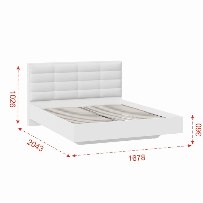 Кровать Агата с ортопедическим основанием 1600х2000 белая Кровать Агата с ортопедическим основанием 1600х2000 белая