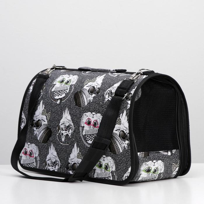 Сумка - переноска для животных Сумка - переноска для животных "Зимние коты", размер M, 40 х 21 х 27 см