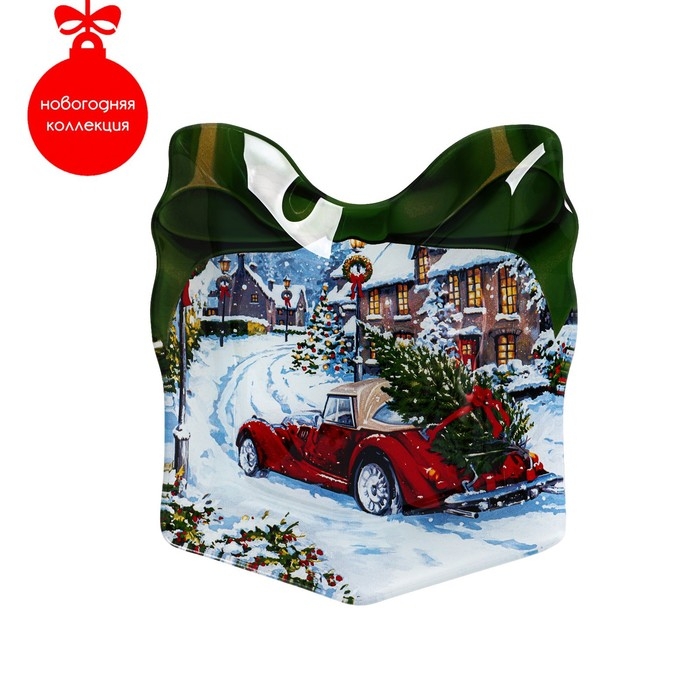 Блюдо стеклянное сервировочное Доляна «Подарок. Новогоднее настроение», 15,1×17,3 см Блюдо стеклянное сервировочное Доляна «Подарок. Новогоднее настроение», 15,1×17,3 см