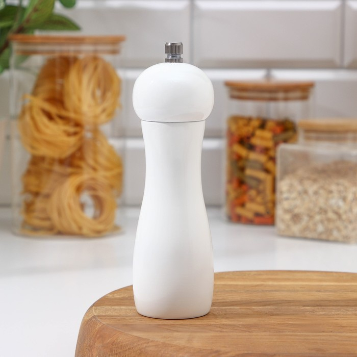 Мельница для специй Доляна &laquo;Лофт&raquo;, 16,5&times;5 см, керамический механизм, цвет белый