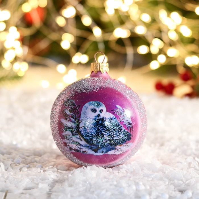 Шар новогодний Шар новогодний "Сова" 8 см