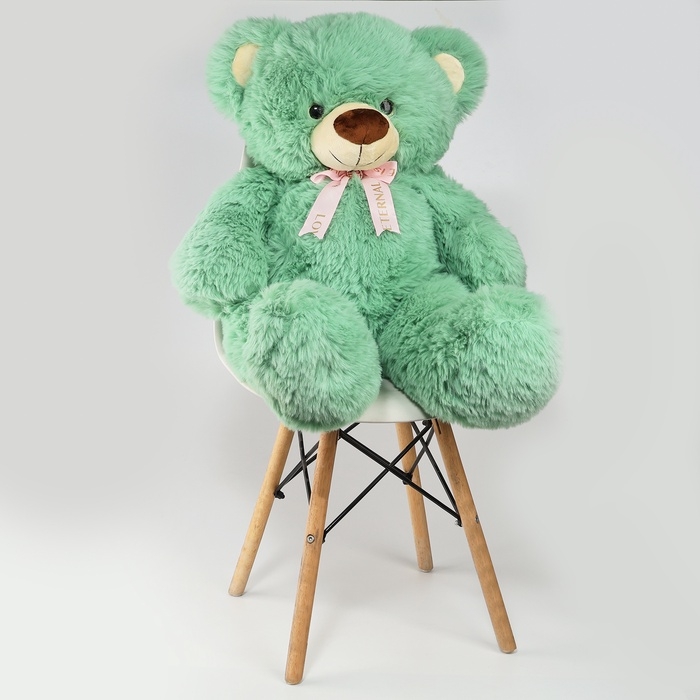 Мягкая игрушка "Медведь" с бантиком, 80 см, цвет зеленый