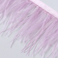 Тесьма с перьями страуса, 8-10 см, 5 &plusmn; 0,5 м, цвет лавандовый