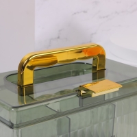 Органайзер для хранения косметических принадлежностей &laquo;LIGHT&raquo;, сундук с крышкой, съёмные перегородки, 21,5 &times; 12 &times; 12 см, цвет МИКС