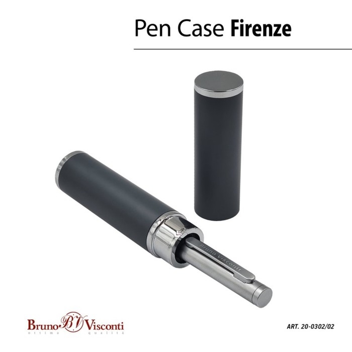 Ручка шариковая поворотная, 1.0 мм, BrunoVisconti FIRENZE, стержень синий, металлический корпус Soft Touch серебристый, в тубусе Ручка шариковая поворотная, 1.0 мм, BrunoVisconti FIRENZE, стержень синий, металлический корпус Soft Touch серебристый, в тубусе