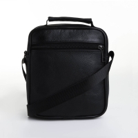 Сумка мужская на молниях, длинный ремень, цвет чёрный Сумка мужская на молниях, длинный ремень, цвет чёрный