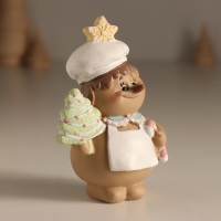 Сувенир полистоун "Снеговик-кондитер с имбирными пряниками" МИКС 6,5х5х10 см