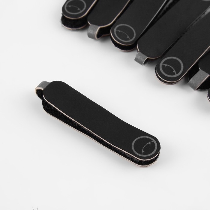 Пуллер для молнии, на липучке, со светоотражающим элементом, 5 &times; 0,4 см, 10 шт, цвет чёрный/серый