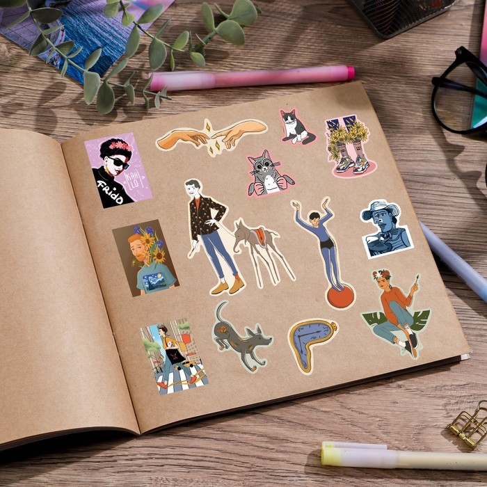 Наклейки детские в стикербуке Art, 8 листов, 12 х 18 см