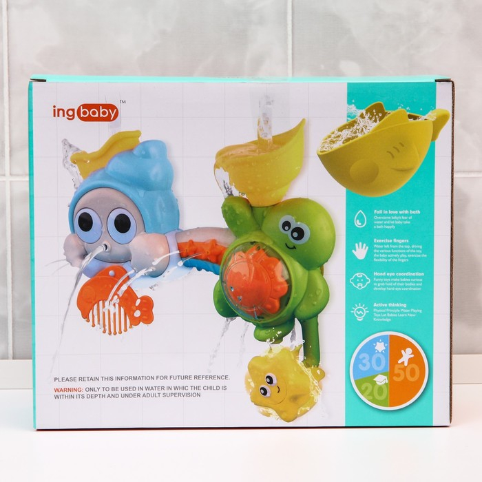 Набор игрушек для ванны «Черепашка - мельница», на присоске Набор игрушек для ванны «Черепашка - мельница», на присоске