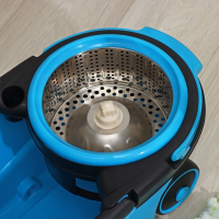 Швабра с отжимом Доляна: ведро с металлической центрифугой, 18 л, запасная насадка из микрофибры, цвет синий Швабра с отжимом Доляна: ведро с металлической центрифугой, 18 л, запасная насадка из микрофибры, цвет синий