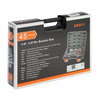 Набор инструментов автомобильный KINGQUEEN WIB-60007-24, 24 зуба, 1/2 1/4", 45 предметов