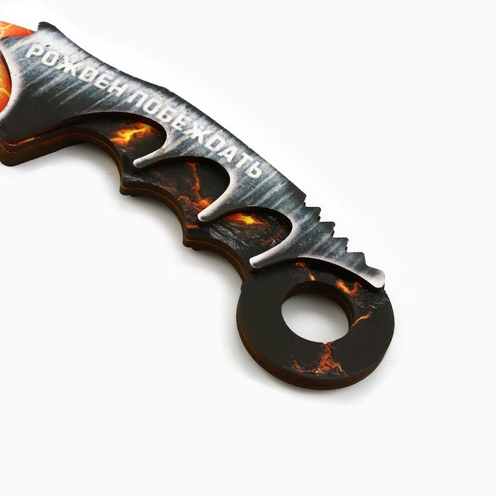 Деревянное оружие, детское сувенирное «Рожден побеждать», нож керамбит, 21,2 х 8,2 см Деревянное оружие, детское сувенирное «Рожден побеждать», нож керамбит, 21,2 х 8,2 см