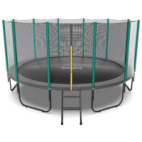 Батут ONLYTOP, d=427 см, высота сетки 173 см, с лестницей, цвет серый Батут ONLYTOP, d=427 см, высота сетки 173 см, с лестницей, цвет серый