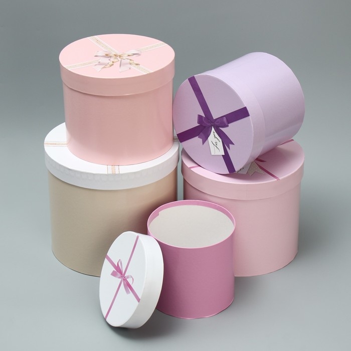 Набор шляпных коробок 5 в 1, упаковка подарочная, «Подарок для тебя», 13 х 14 ‒ 19.5 х 22 см Набор шляпных коробок 5 в 1, упаковка подарочная, «Подарок для тебя», 13 х 14 ‒ 19.5 х 22 см