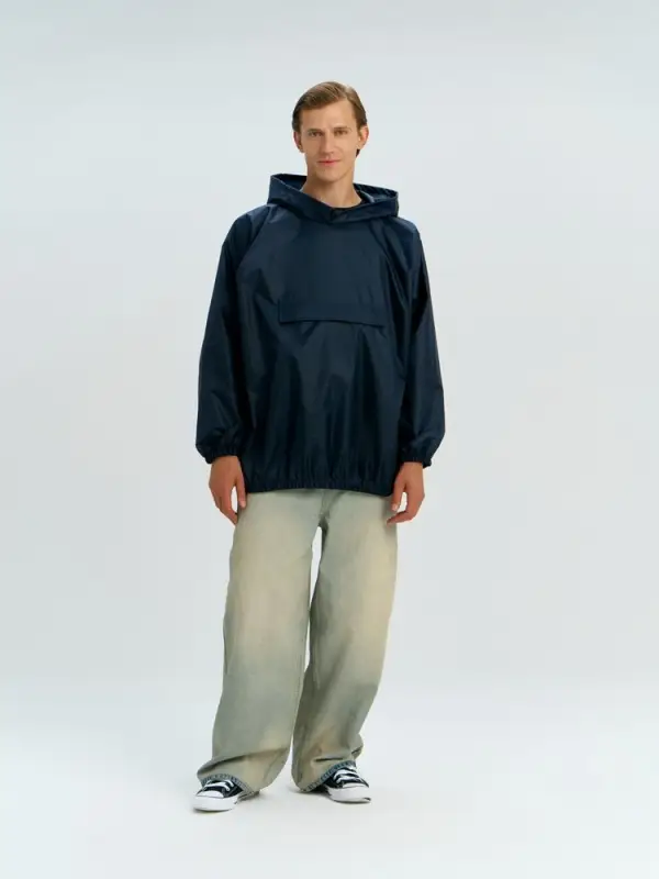 Дождевик-анорак Alatau, укороченный, темно-синий, единый размер