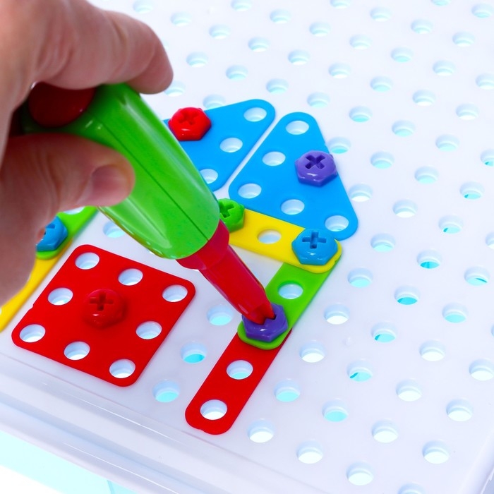 Конструктор &laquo;Болтовая мозаика: Транспорт&raquo;, с отвёрткой и основанием, 96 деталей