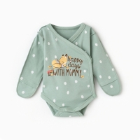 Боди-кимоно детское с длинным рукавом "Лисичка", цвет ментол, рост 62 Боди-кимоно детское с длинным рукавом "Лисичка", цвет ментол, рост 62