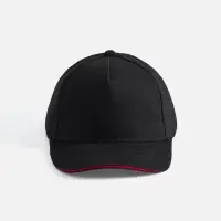 Бейсболка Long Beach, черная с красным