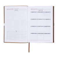 Ежедневник датированный 2025 года, А5, 176 листов ESCALADA, мягкая обложка из искусственной кожи, блинтовое тиснение, ляссе, блок 70 г/м2, бежевый