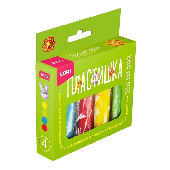 Тесто для лепки &laquo;Пластишка&raquo;, 4 цв. по 30 гр