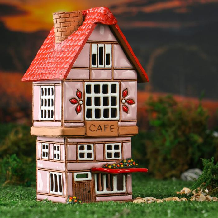 Аромалампа Домик &laquo;Кафе&raquo;, 20 см, ручная работа, микс