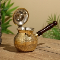 Турка с крышечкой 17х23х10 см, латунь