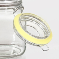 Банка стеклянная для сыпучих продуктов с бугельным замком &laquo;Радуга&raquo;, 900 мл, 12&times;11&times;15 см, цвет МИКС