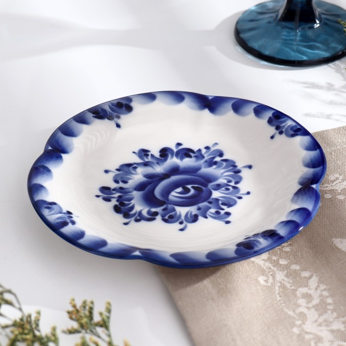 Блюдце &laquo;Пирожковница&raquo;, D=16 см, гжель