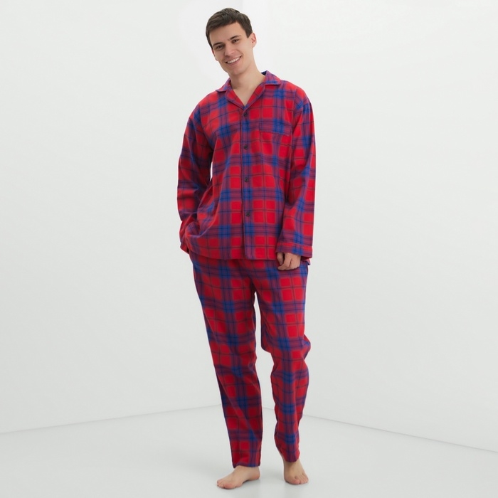Пижама мужская из фланели (рубашка и брюки) KAFTAN р.56
