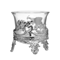 Подсвечник стекло на 1 свечу "Пёрышко" золото 11х5,5х5,5 см