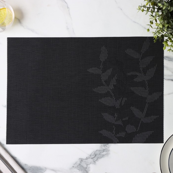 Салфетка сервировочная на стол Доляна &laquo;Росток&raquo;, 45&times;30 см, цвет черный