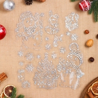 Набор наклеек оформительский "Новогоднее веселье" голографическая фольга, 49,3х33,6см Набор наклеек оформительский "Новогоднее веселье" голографическая фольга, 49,3х33,6см