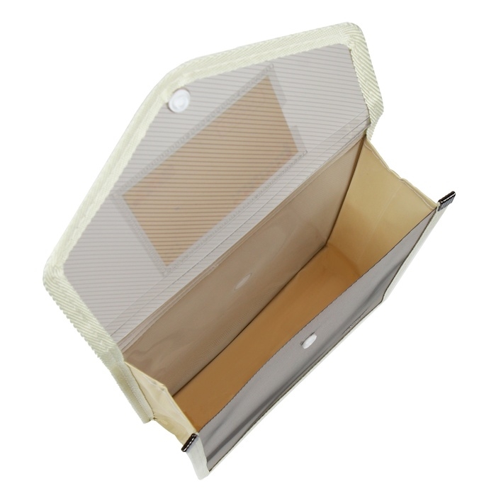 Папка-конверт на кнопке А5, 500 мкр, с расширением, вертикальная, карман для визиток, МИКС