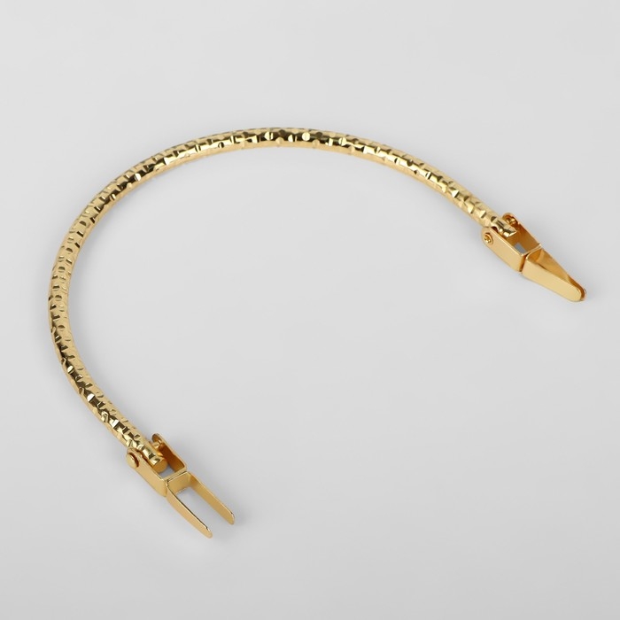 Ручка для сумки &laquo;Рифлёная рамка&raquo;, металлическая, на прокол, 13 &times; 9 см, цвет золотой