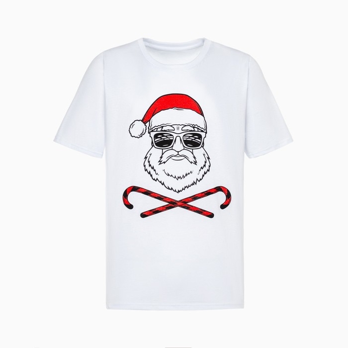 Футболка мужская новогодняя &laquo;Дед мороз&raquo;, цвет белый, размер 56