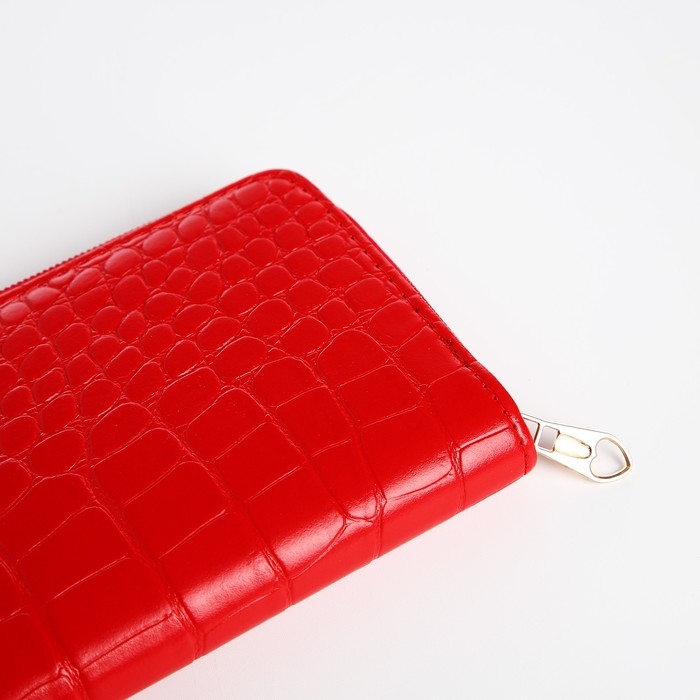 Кошелёк женский на молнии, цвет красный Кошелёк женский на молнии, цвет красный