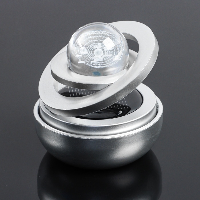 Аксессуар на панель с ароматизатором, гравитационные кольца, вращается от солнца, планета, серебро Аксессуар на панель с ароматизатором, гравитационные кольца, вращается от солнца, планета, серебро